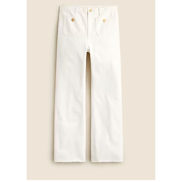 J Crew Sailor Relaxed Demi Boot Jeans 27P P27 27 White NWT Nautical J.Crew BZ729 - Picture 4 of 6